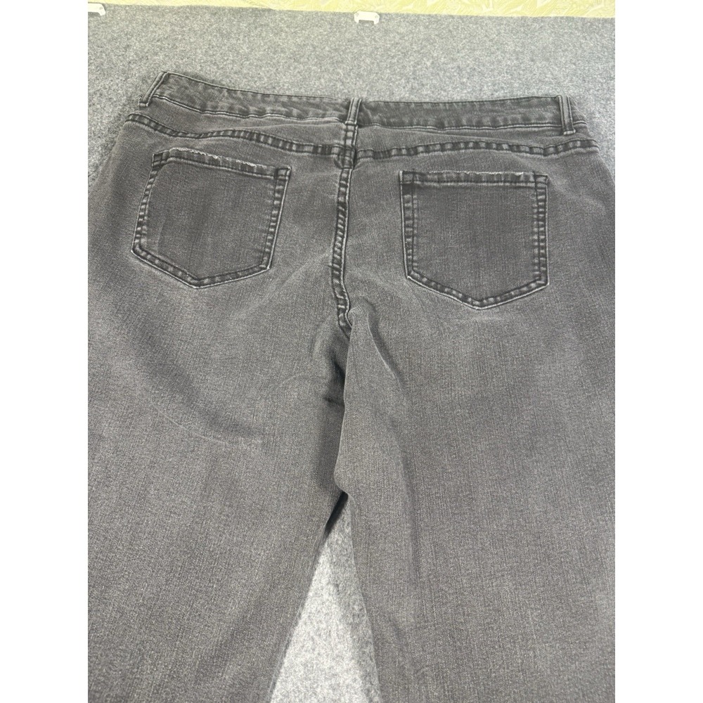 LOGO by Lori Goldstein Patchwork Boyfriend Jeans Grey Size 16P - Picture 12 of 12